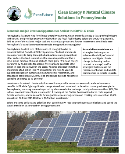 Thumbnail for Clean Energy & Natural Climate Solutions in Pennsylvania