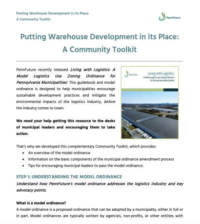 Thumbnail for Community Toolkit for Logistics Ordinance Guidebook